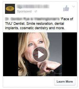 Facebook dental ad